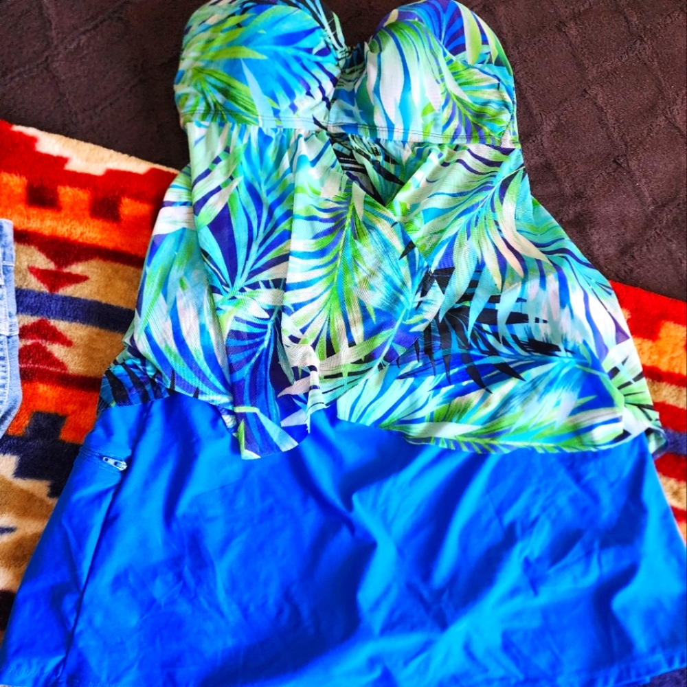 Two pc bathing suit Tropical Blue